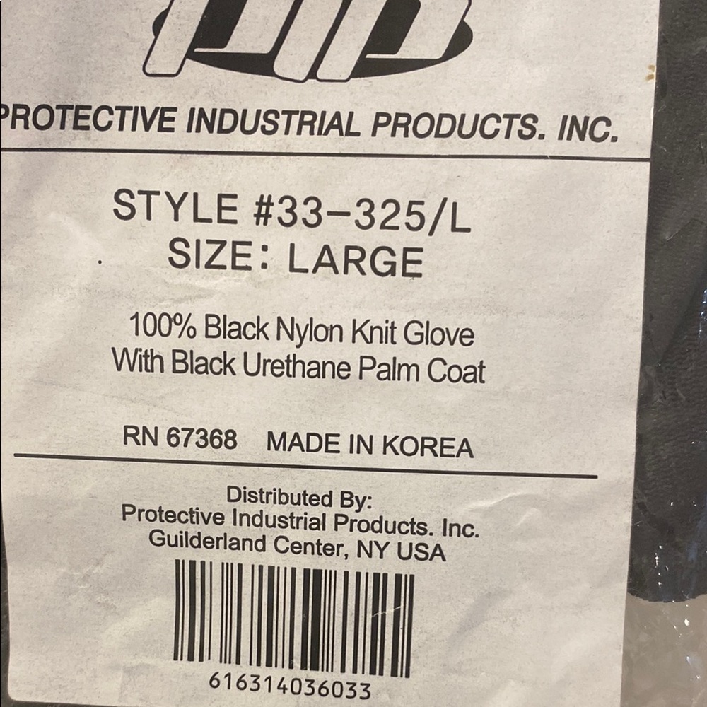 Size Large Black Urethane Gloves NWT